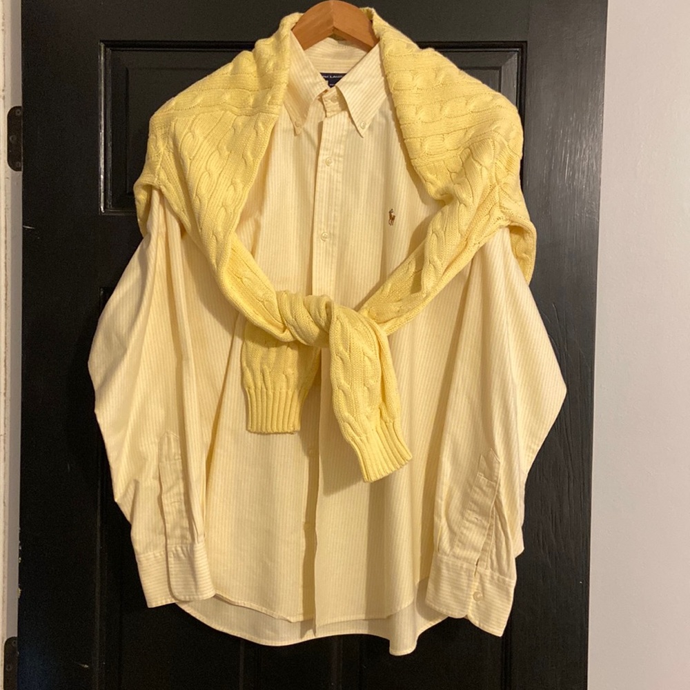 Ralph Lauren shirt & cable knit sweater